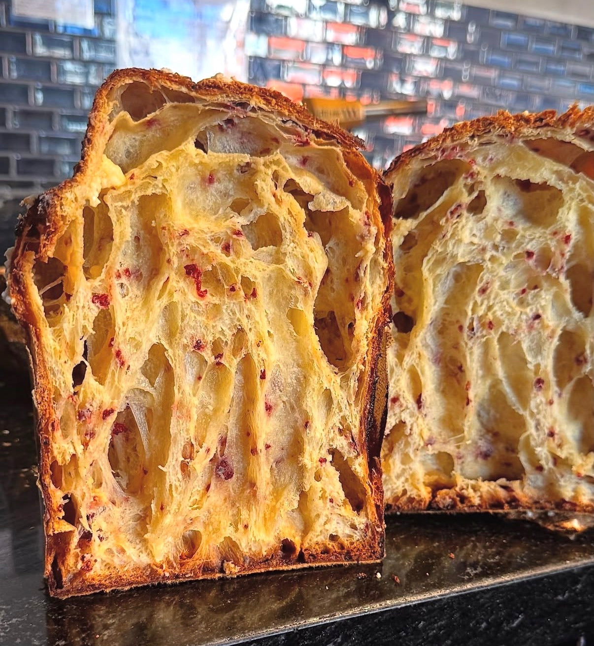 Raspberry White Chocolate Panettone
